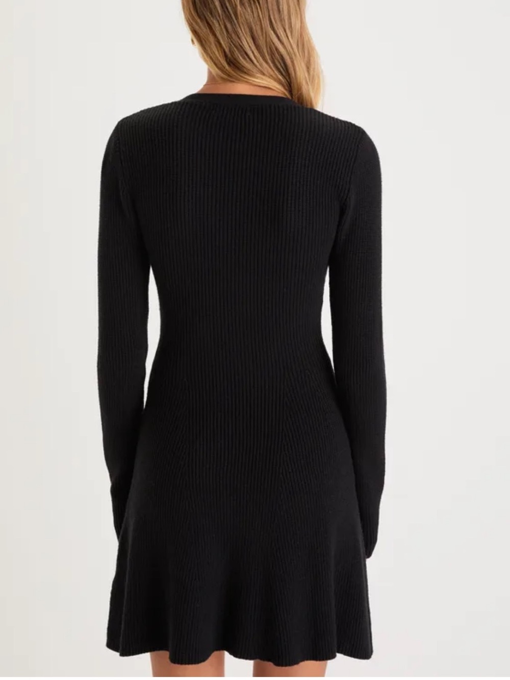 Lulu's Black V-Neck Button-Front Mini Dress, S - Picture 2 of 6